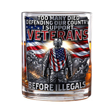 Load image into Gallery viewer, Proudly Supporting Our Veterans - Personalized Round Glass Gift Glass PopCulturePrints
