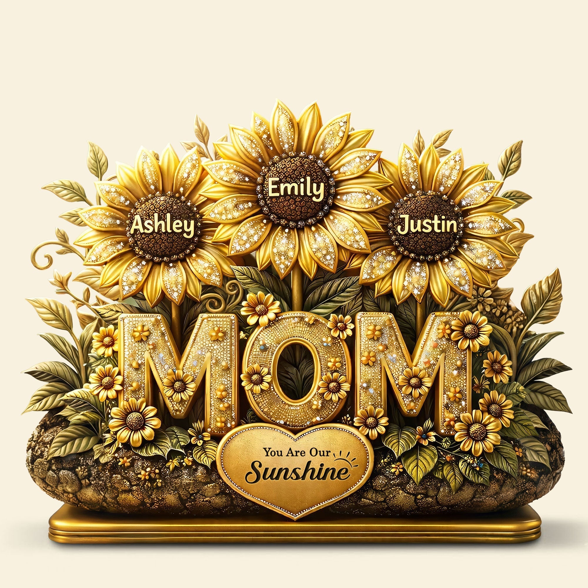You Are Our Sunshine - Personalized Acrylic Plaque for Mom, Grandma & More Shaped Plaques PopCulturePrints