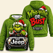 Load image into Gallery viewer, “Who-Ville or Bust”: Personalized Grinch Off-Road Journey 3D Shirt - Custom Gift for Off-Road Lovers
