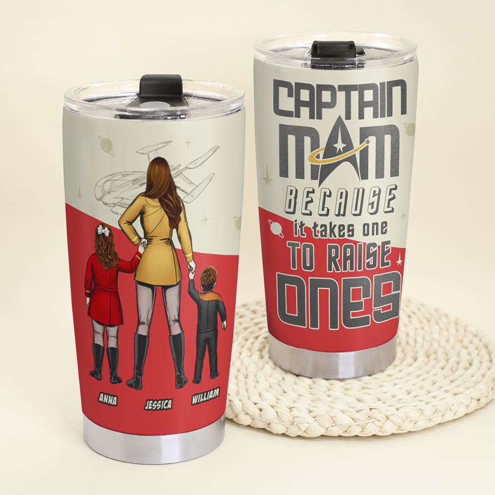 Personalized Sci-Fi Mom Tumbler - Captain Mom Gift Tumbler Cup PopCulturePrints