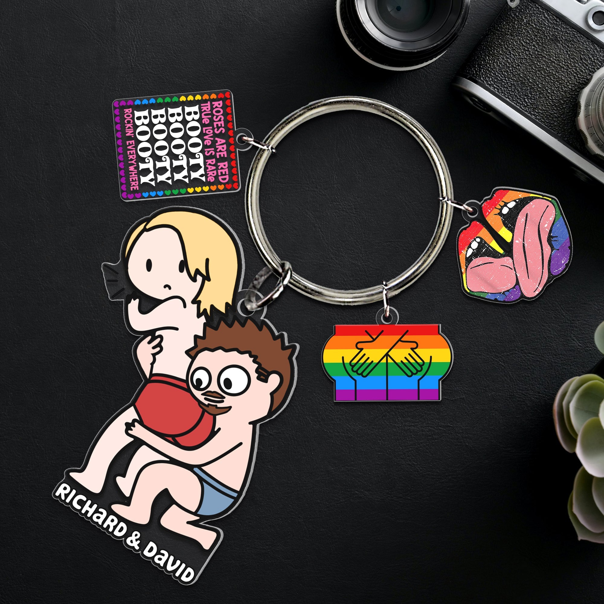 Personalized LGBT Couple Keychain - Fun & Meaningful Gift Keychains PopCulturePrints