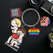 Load image into Gallery viewer, Personalized LGBT Couple Keychain - Fun &amp; Meaningful Gift Keychains PopCulturePrints
