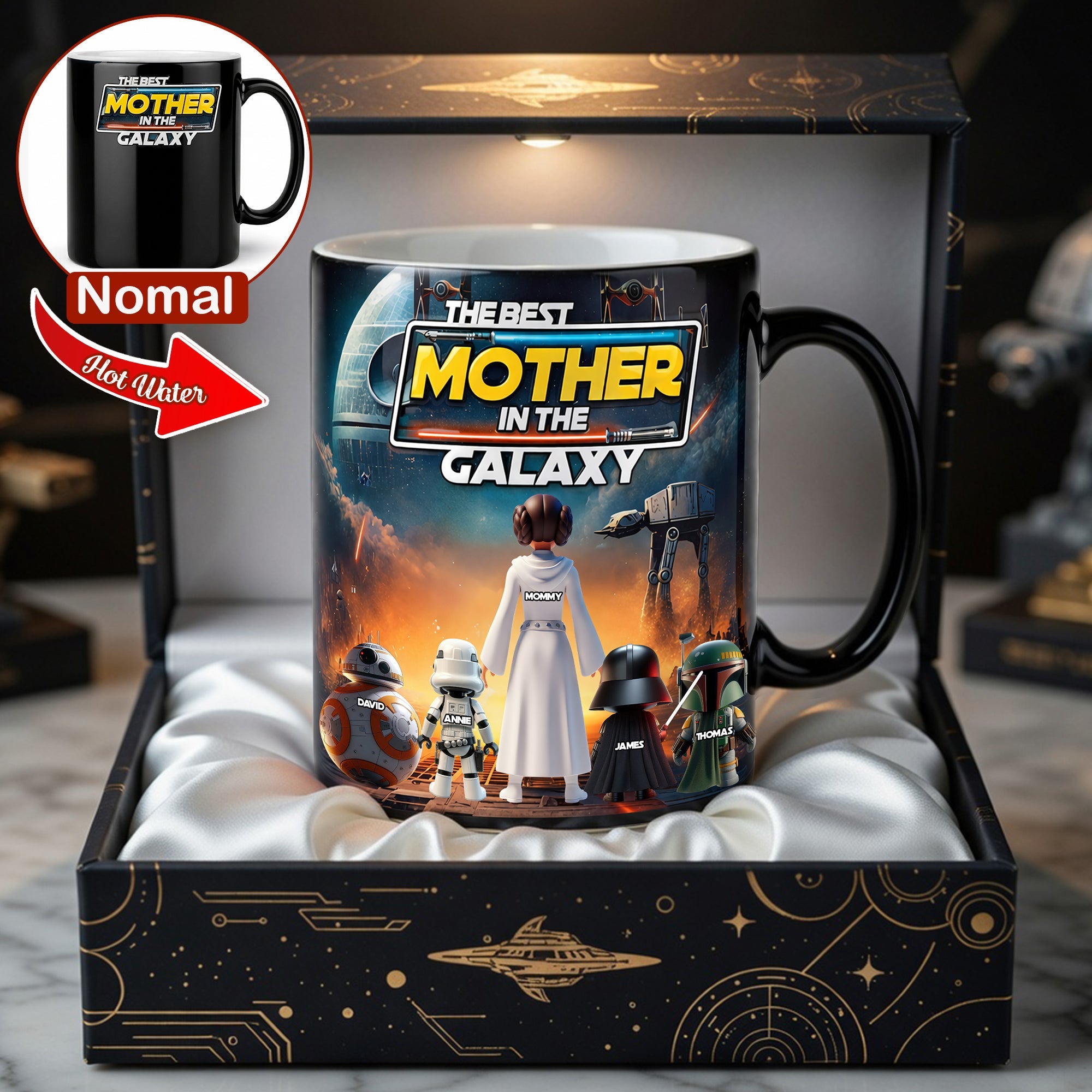 The Best Mother in the Galaxy - Personalized Magic Coffee Mug for Mom and Kids Coffee Mug PopCulturePrints