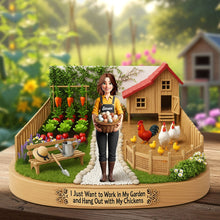 Load image into Gallery viewer, I Just Want to Work in My Garden - Personalized Farm Girl Plaque for Farmers Shaped Plaques PopCulturePrints

