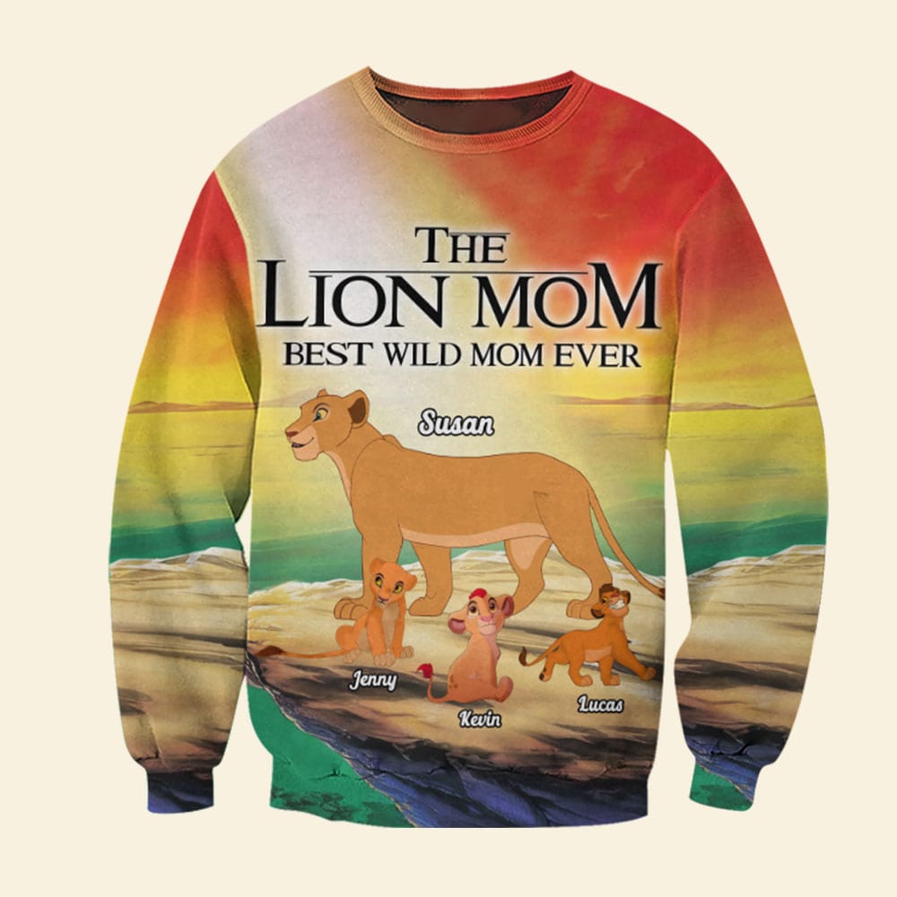 Personalized Lion Mom 3D T-Shirt - Best Wild Mom Ever AOP Products PopCulturePrints