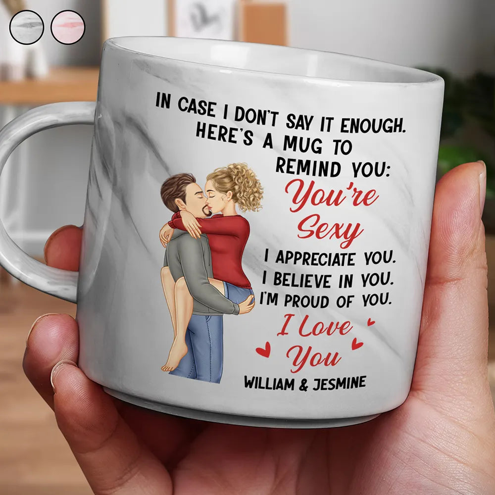 In Case I Don't Say It Enough - Personalized Marble Mug for Couples Marble Mug PopCulturePrints