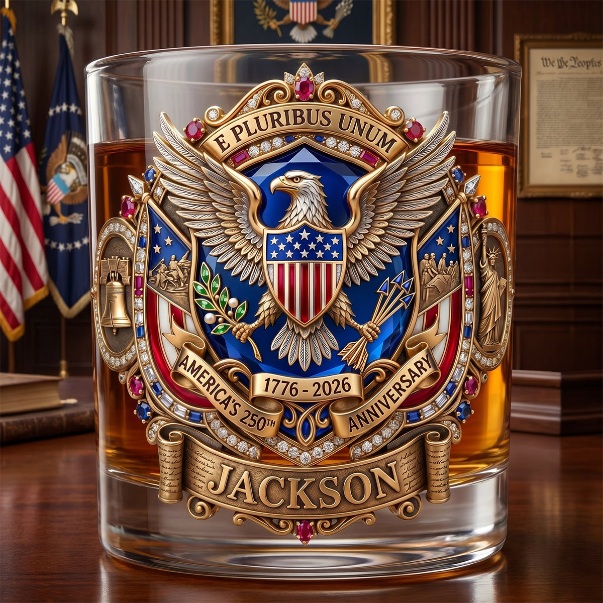 Celebrate 250 Years of Pride with Customization - Round Glass for Personal Anniversaries
