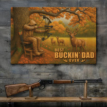 Load image into Gallery viewer, Best Buckin’ Dad Ever - Personalized Hunting Dad Print Metal Sign | Unique Gift for Dad &amp; Grandpa Metal Signs PopCulturePrints

