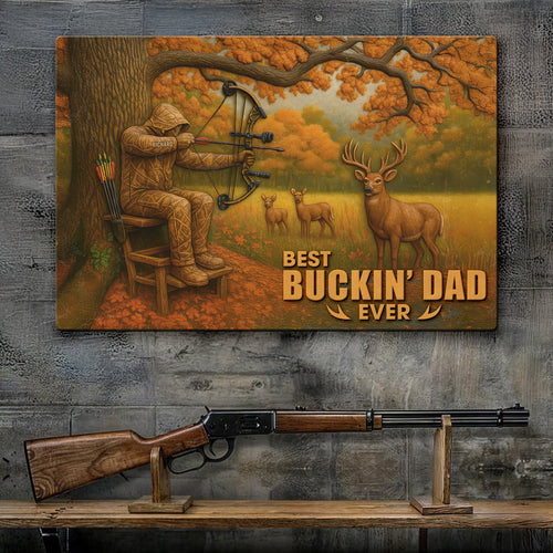 Best Buckin’ Dad Ever - Personalized Hunting Dad Print Metal Sign | Unique Gift for Dad & Grandpa Metal Signs PopCulturePrints