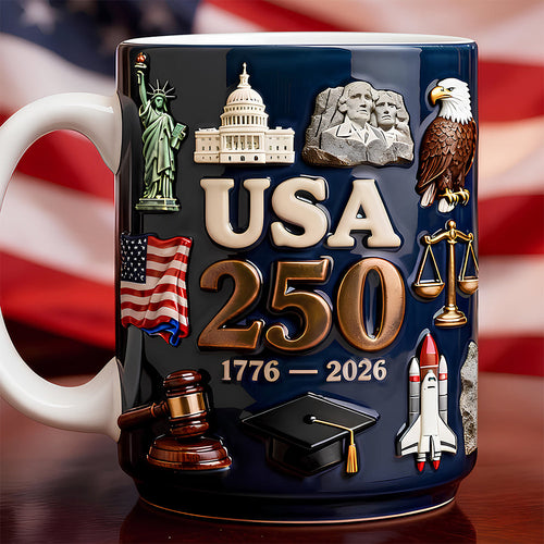 Celebrate 250 Years of Freedom - Personalized USA 250th Anniversary Coffee Mug Coffee Mug PopCulturePrints