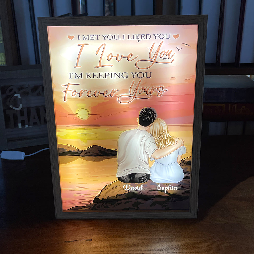 Personalized Couple Light Frame - Sunset Love Keepsake Light Picture Frame PopCulturePrints