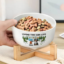 Load image into Gallery viewer, “Living The Van Life” - Custom Pet Bowl - Perfect Gift for Pet Lovers, Dads, and Grandpas Pet Bowl PopCulturePrints
