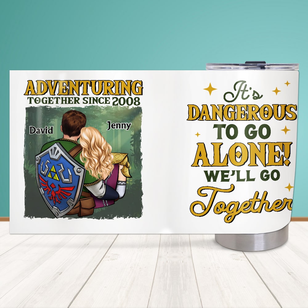 Personalized Adventure Couple Tumbler - Unique Valentine's Day Gifts for Couples Tumbler Cup PopCulturePrints