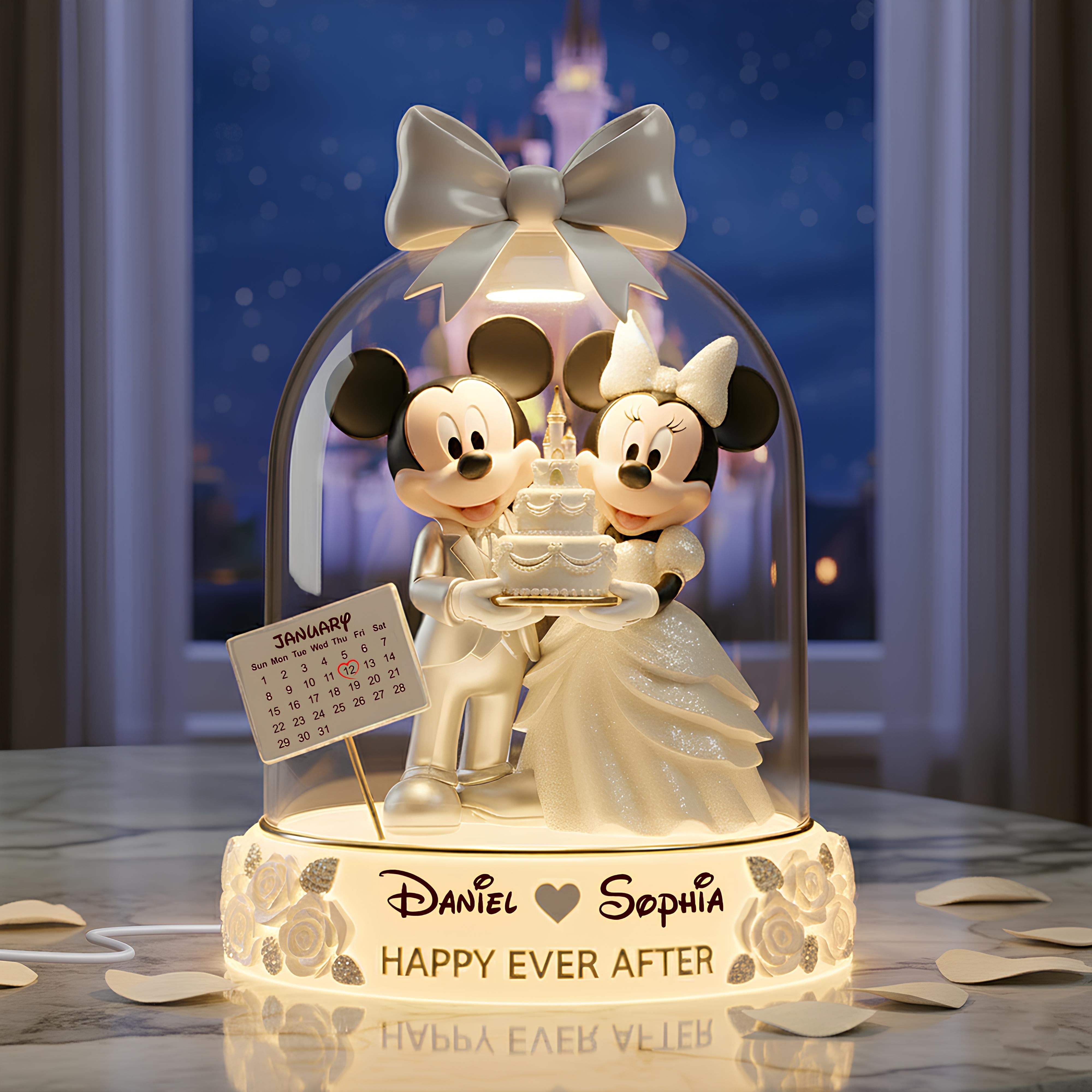 Happy Ever After: Personalized Wedding Couple Acrylic Light Box - Custom Gift for Couples Light Box PopCulturePrints