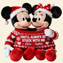 Load image into Gallery viewer, You'll Always Be Stuck With Me - Couple In Cute Sweater Pillow Pillow PopCulturePrints
