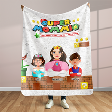Load image into Gallery viewer, “You Are The Tops - Super Mom Blanket” - Personalized Gift for Mom and Grandma Blanket PopCulturePrints
