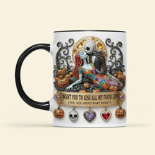 Load image into Gallery viewer, Kiss of Love - Personalized Kissing Skeleton Couple Coffee Mug | Perfect Gift for Couples Coffee Mug PopCulturePrints

