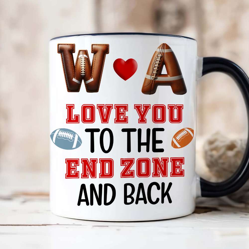 Personalized Football Couple Mug - Custom Love Gift for Valentine's Day Gifts Coffee Mug PopCulturePrints