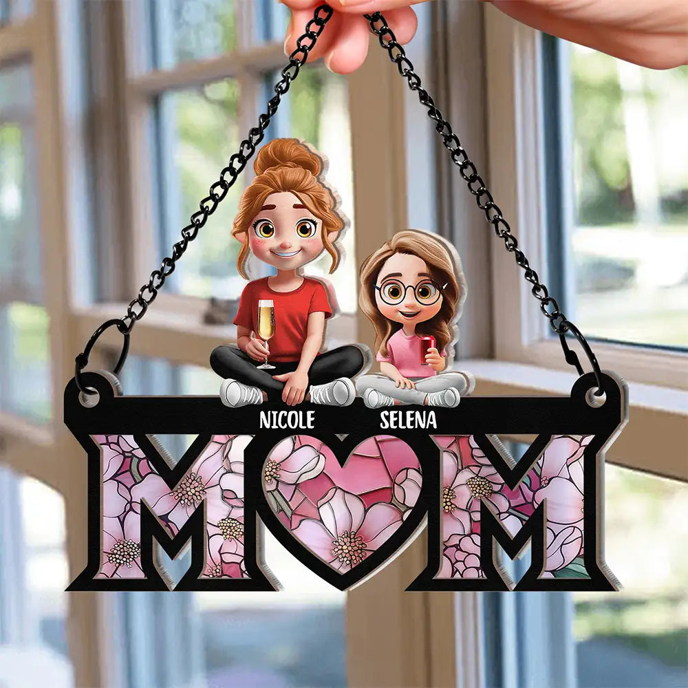 Celebrate Love: Custom Personalized Suncatcher Ornament for Mom and Grandma Suncatcher Ornament PopCulturePrints