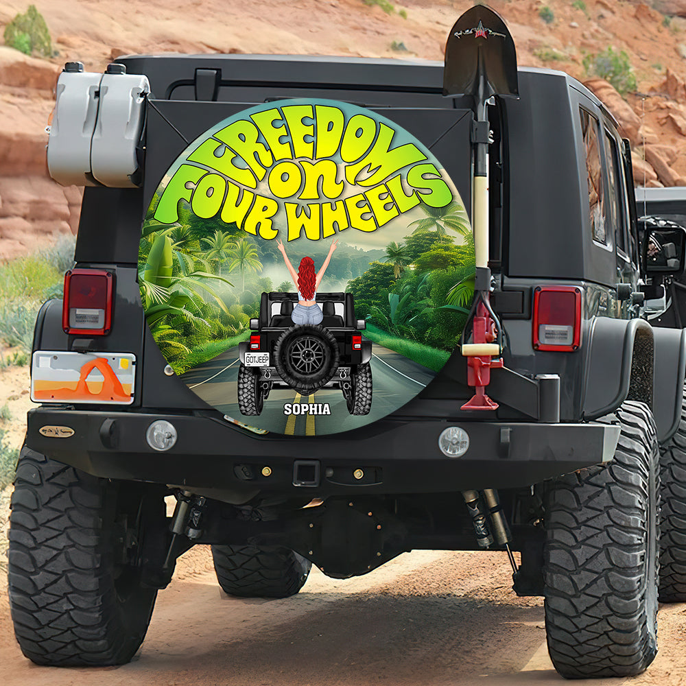 Personalized Jeep Spare Tire Cover - Freedom on Four Wheels Design