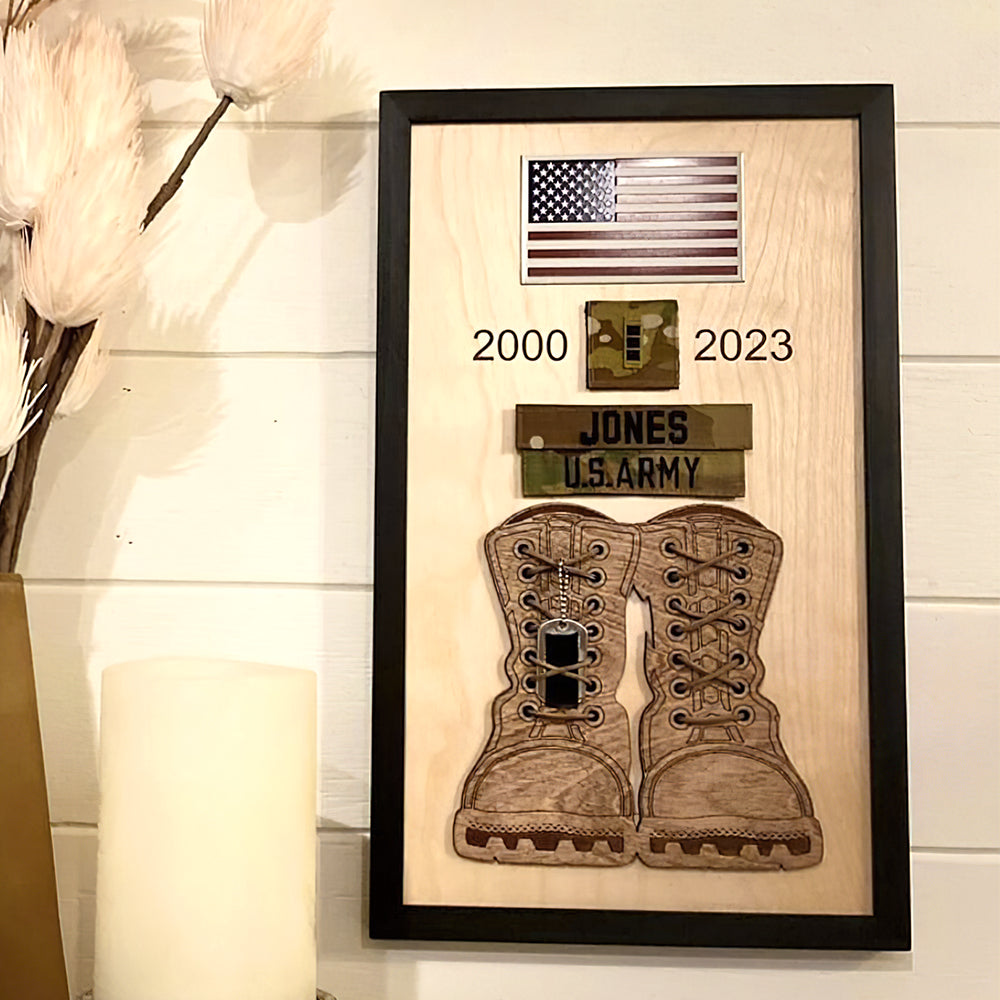 Personalized Veteran Wood Sign - Proud Military Service Plaque