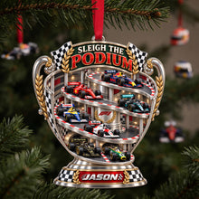 Load image into Gallery viewer, Sleigh The Podium Ornament - Personalized Christmas Gifts for Racing Fans
