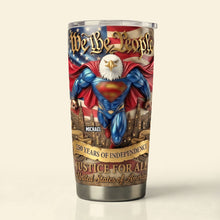 Load image into Gallery viewer, "Fearless Spirit, Unyielding Strength" - Personalized Eagle Guardians Tumbler - Gift for Patriotic Friends, Family, and Colleagues Tumbler Cup PopCulturePrints
