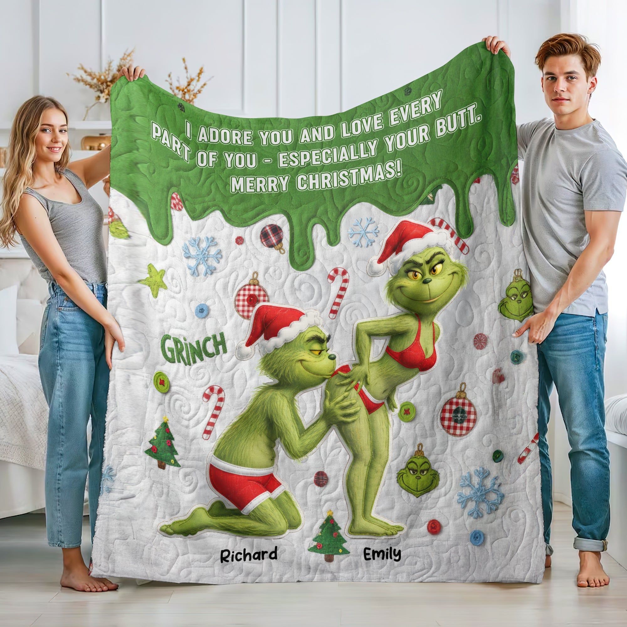 "I Adore You and Love Every Part of You" - Naughty Couple Blanket - Personalized Gift for Couples Blanket PopCulturePrints