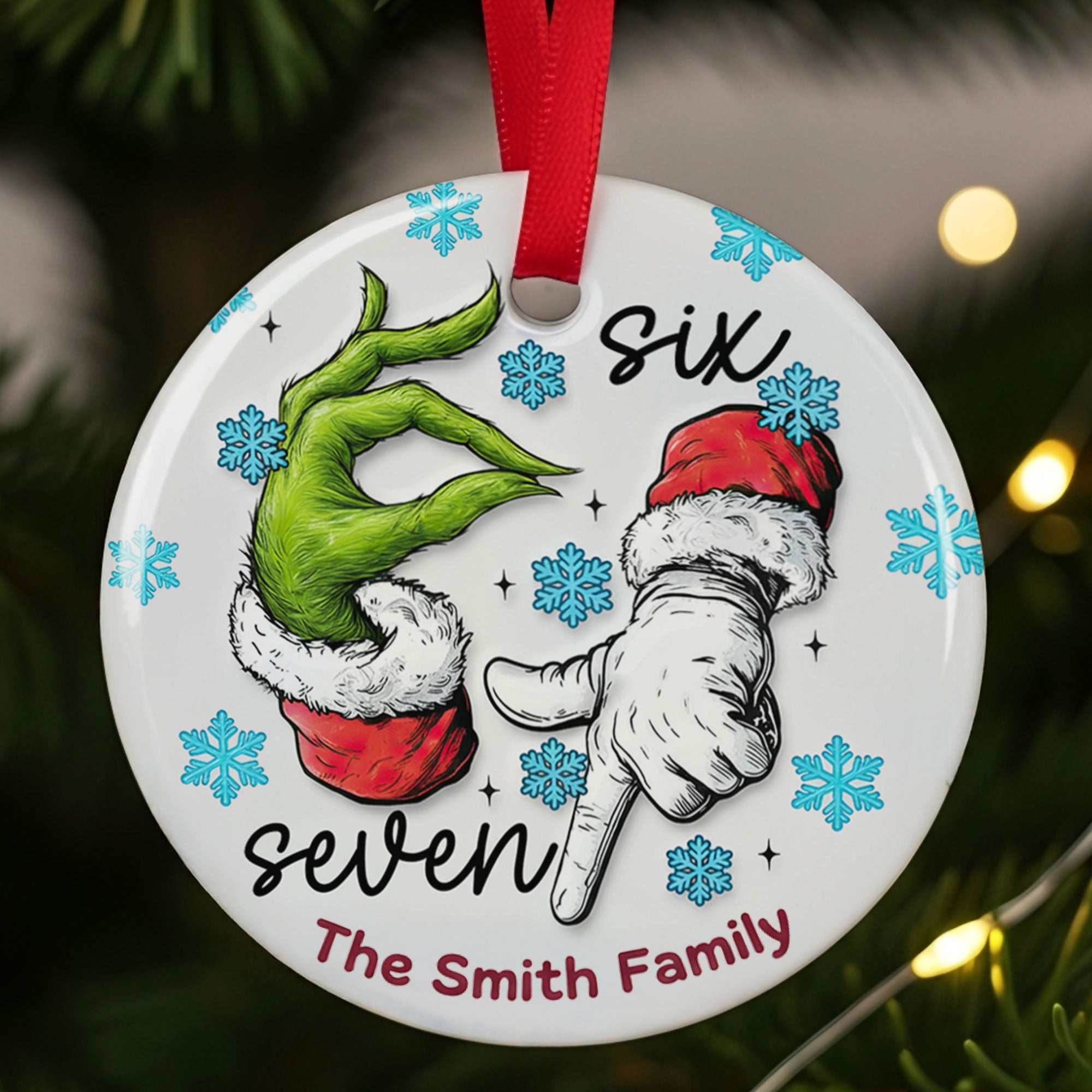 Funny Green Monster Christmas Ornament - Personalized Gift for Family & Friends Ornament PopCulturePrints