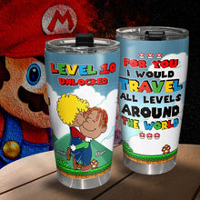 Load image into Gallery viewer, Personalized 20oz Tumbler for Couples - Adventure Awaits! Tumbler Cup PopCulturePrints
