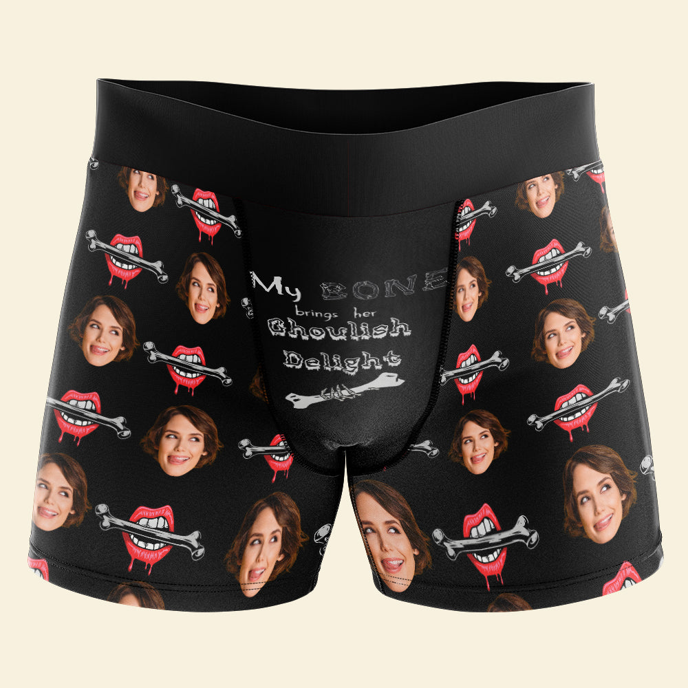 Custom Halloween Pumpkin & Bone Themed Couple's Boxers and Briefs Boxer Briefs PopCulturePrints