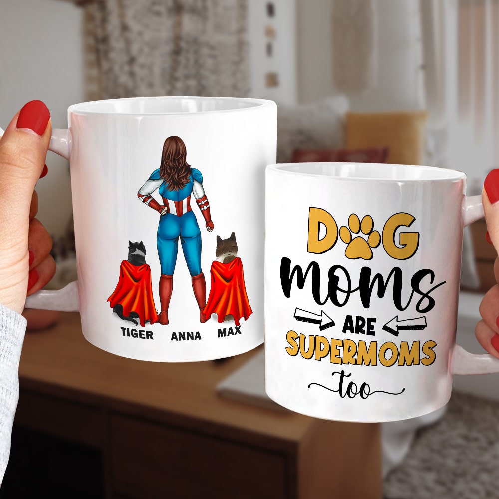 Super Dog Mom Personalized Mug - Custom Gift for Pet Lovers Coffee Mug PopCulturePrints