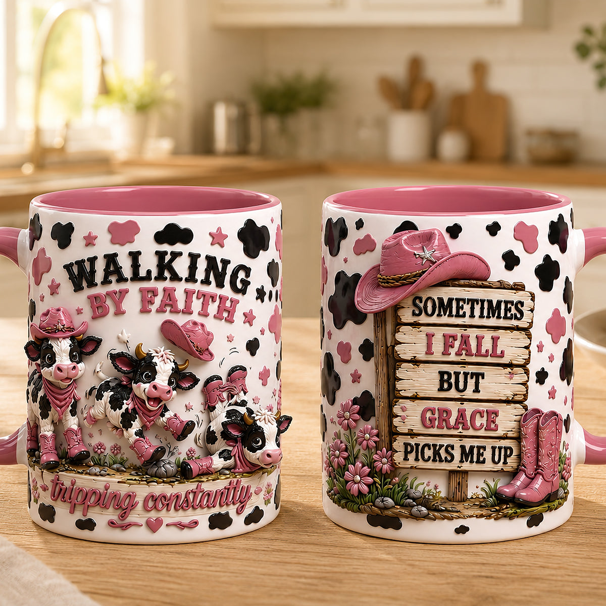 Walking By Faith Calf Coffee Mug - Personalized Christian Gift for Loved Ones