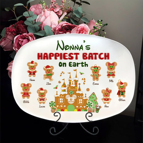 Personalized Nonna's Gingerbread Family Christmas Plate Resin Plate PopCulturePrints
