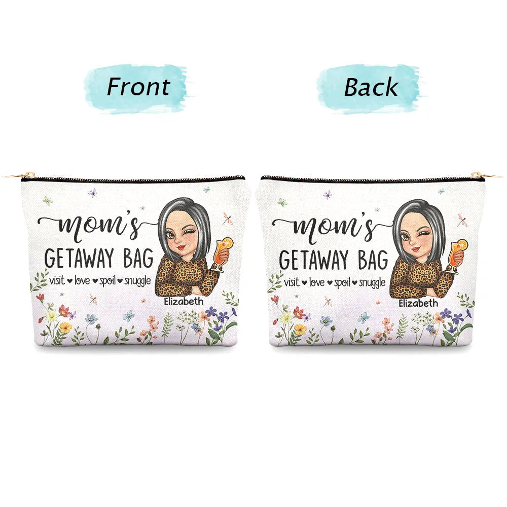 “Travel with Love: Grandma's Personalized Cosmetic Bag” - Personalized Gift for Mom and Grandma Cosmetic Bag PopCulturePrints