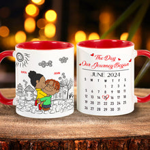 Load image into Gallery viewer, Personalized Cartoon Lover Accent Mug - Our Journey Together Coffee Mug PopCulturePrints

