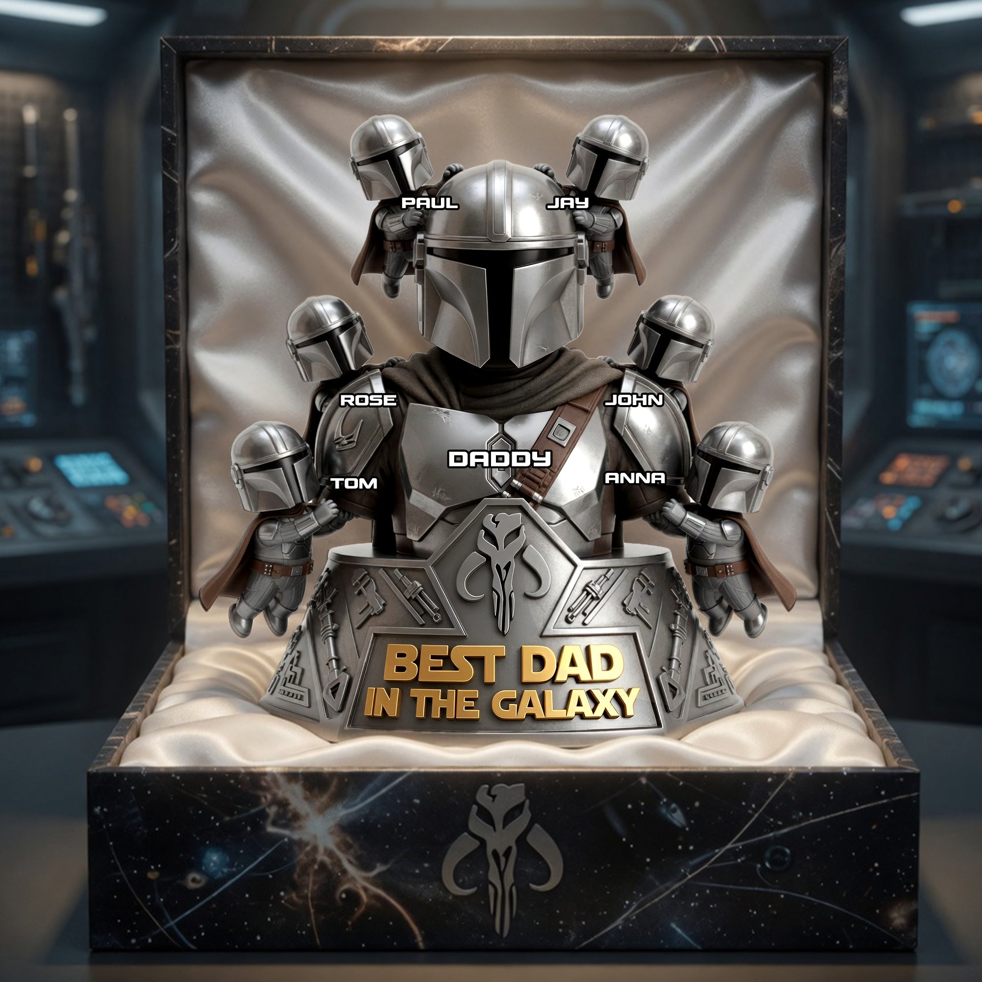 "Best Dad in the Galaxy!" - Best Space Dad Acrylic Plaque - Personalized Gifts for Dads, Grandpas, and More Shaped Plaques PopCulturePrints