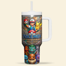 Load image into Gallery viewer, Celebrate 40 Years of Pokémon Magic - Personalized Monster Trainer Tumbler for Fans
