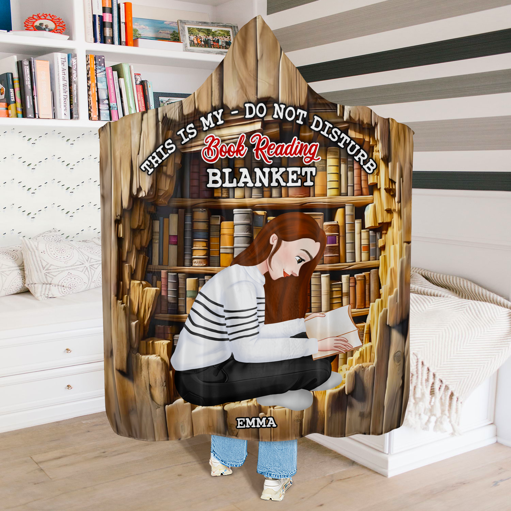 Cozy Personalized Book Lover Blanket Hoodie