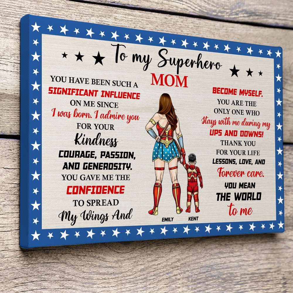 Personalized Superhero Mom Canvas Print - Heartfelt Mother's Day Gift Poster & Canvas PopCulturePrints