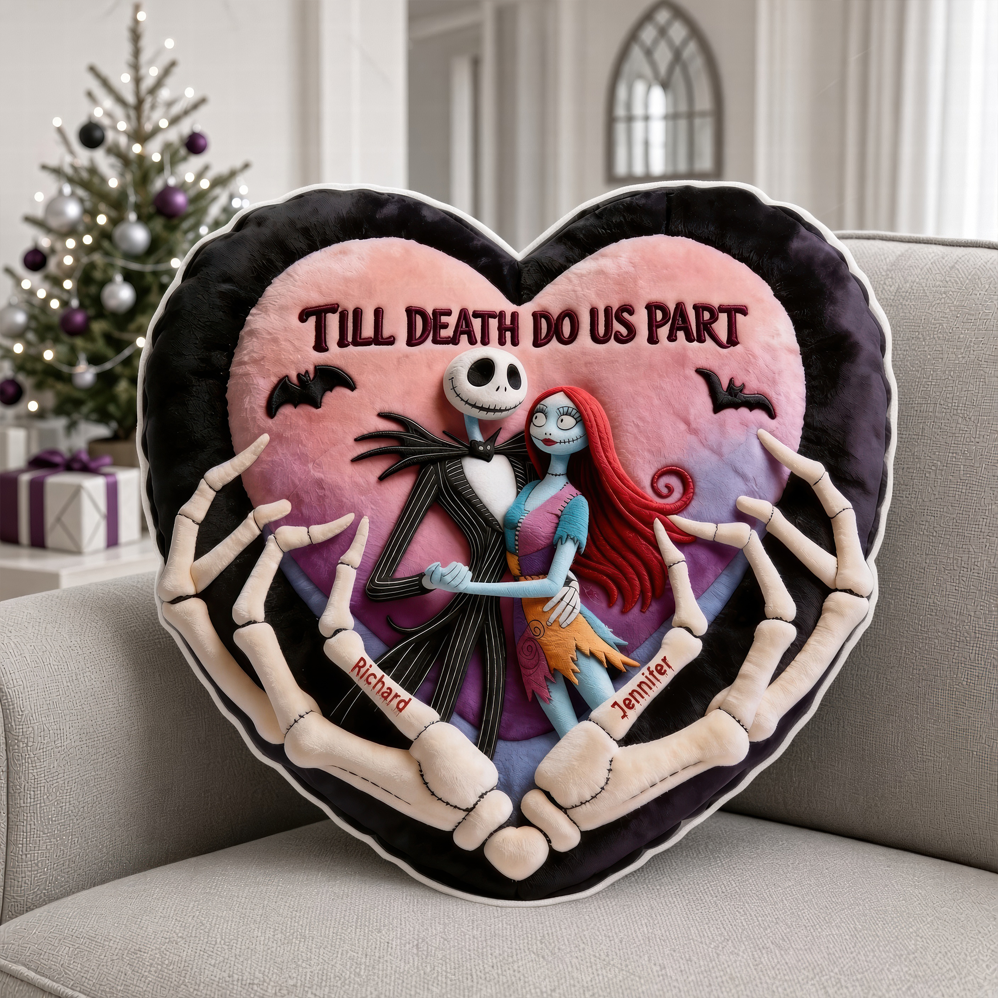 Spooky Couple Pillow - Personalized Christmas Gifts For Couples 03ttqn091026 Pillow PopCulturePrints