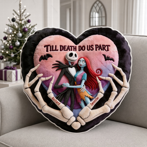 Till Death Do Us Part - Spooky Couple Pillow - Personalized Gift for Couples Pillow PopCulturePrints