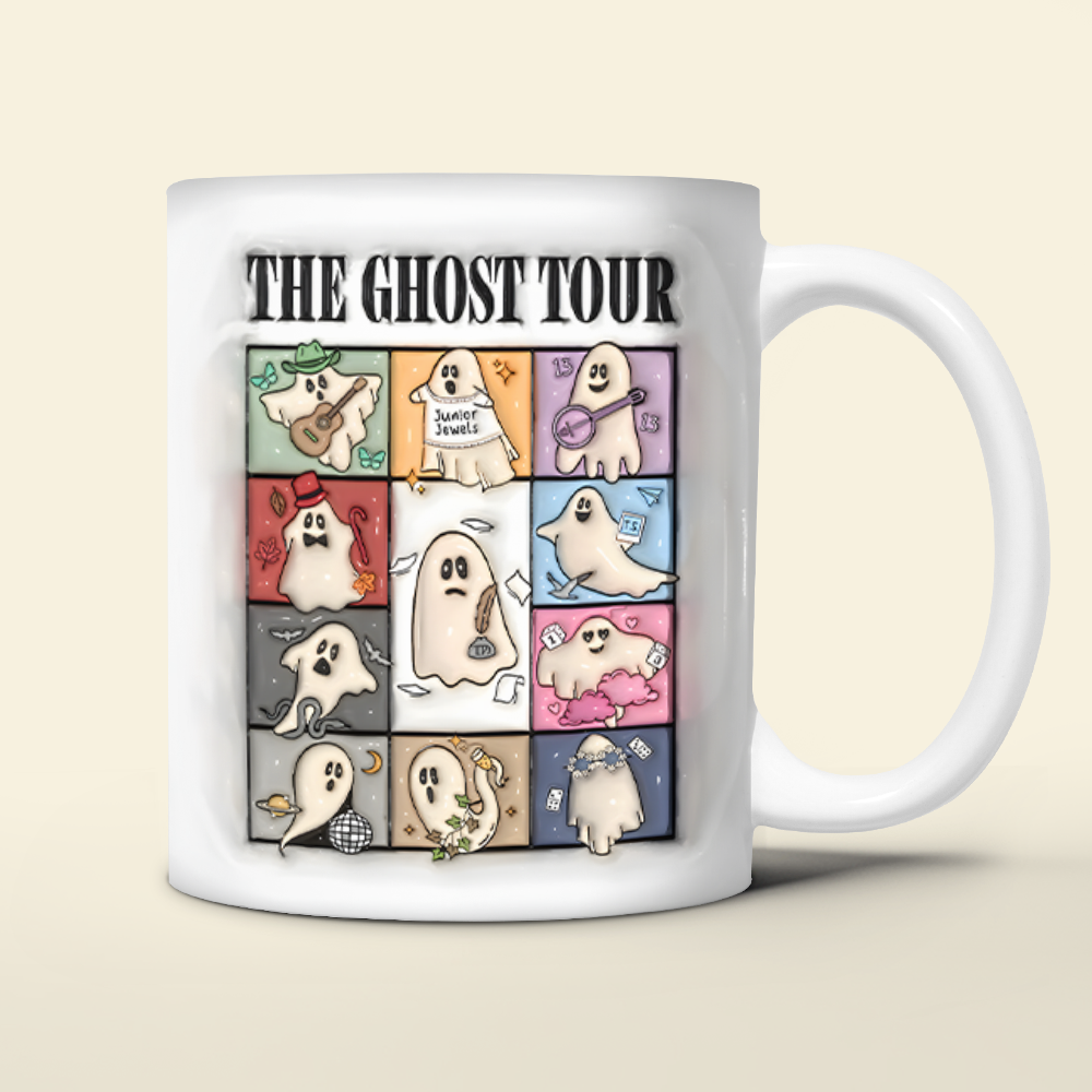 Personalized Ghost Tour Halloween Mug for Music Lovers