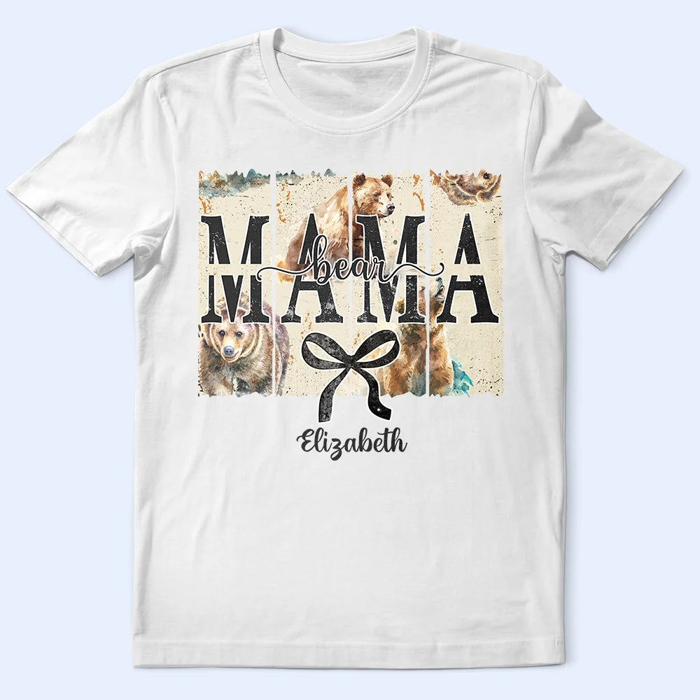 Mama Bear - Personalized T-Shirt Gift for Mom and Grandma T-shirt PopCulturePrints