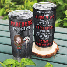 Load image into Gallery viewer, Partners in Crime Personalized Tumbler - Unique Gift For Best Friends Tumbler Cup PopCulturePrints

