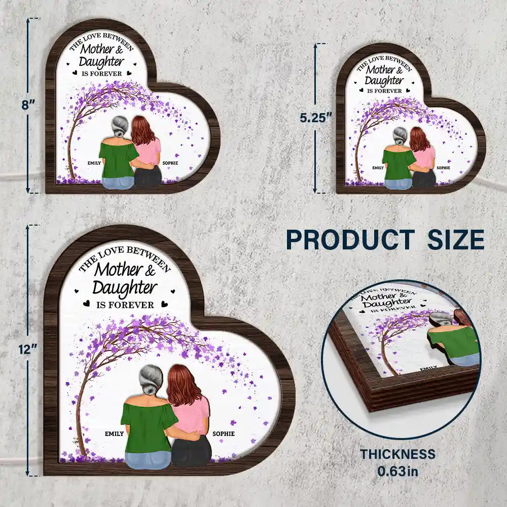 The Love Between Mother & Daughters Is Forever - Personalized LED Light Wooden Plaque - Unique Gift for Moms, Grandmas, and Daughters LED Light Wooden Plaque PopCulturePrints