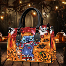 Load image into Gallery viewer, Personalized Halloween Horror Character Leather Bag - Stitch Edition Leather Bag PopCulturePrints
