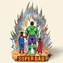 Load image into Gallery viewer, “Super Dad, Your Hero” - Personalized Superhero Plaque - Custom Gift for Dads, Fathers, and Father Figures Shaped Plaques PopCulturePrints
