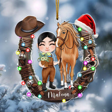 Load image into Gallery viewer, Custom Horse Lover&#39;s Christmas Acrylic Ornament Ornament PopCulturePrints

