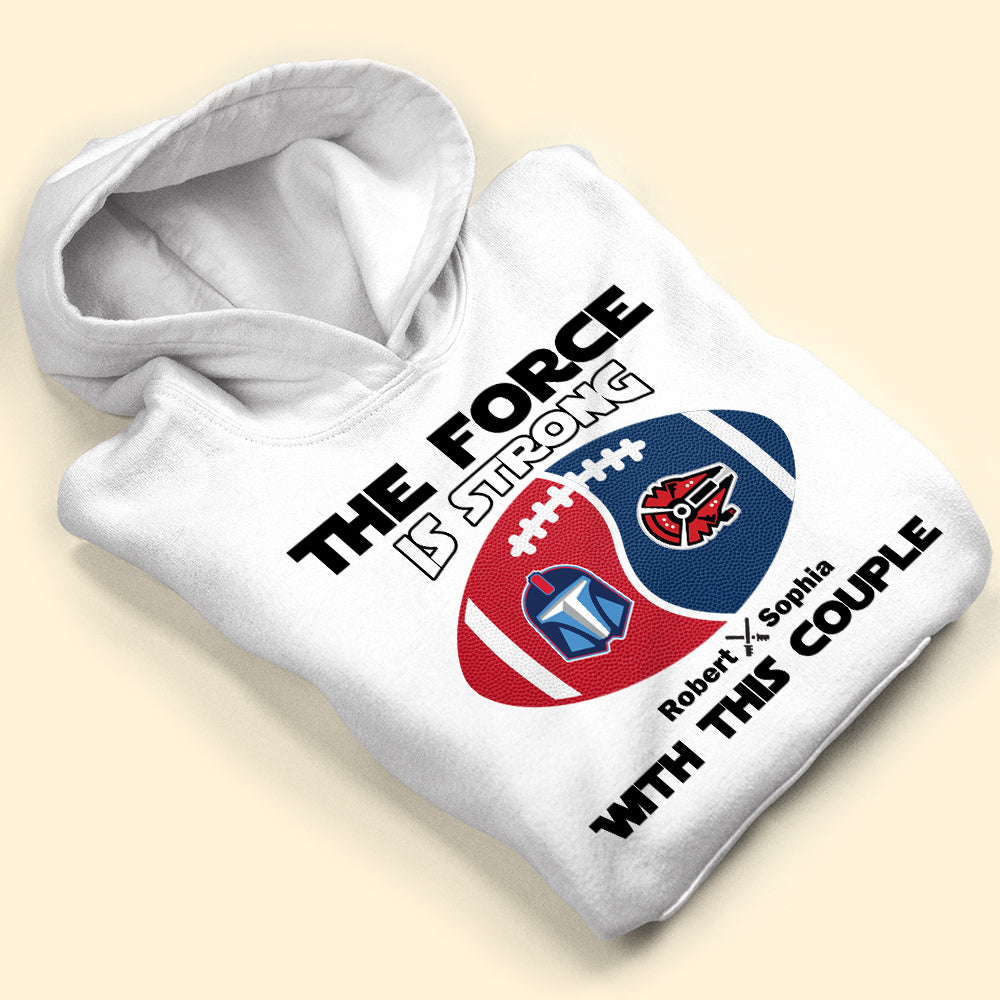 Personalized Couple Football Team Shirts - The Force Design